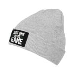 YvoneDBrownn Gaming Just One More Game Knit Beanie Hats for Women Men – Warm Cozy Winter Hats,Cuffed Skull Cap Gray