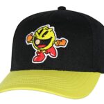 Pac-Man Hat Embroidered Classic Video Game Adjustable Precurve Snapback Hat Cap Black
