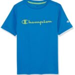 Champion Big T-Shirt for Boys, Lightweight Tee for Kids, Script & Print, Living in Blue-593021