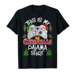 This is My Christmas Pajama Santa Hat Gamer Video Game Games T-Shirt