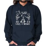 Brisco Brands Fun Games Until Someone Loses Wiener Hoodie Hooded Sweatshirt Men Navy