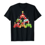 Christmas Gamer Tree Santa Hat Lights Video Game Boys Teens T-Shirt