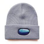 BTC Video Game Among Us Impostor Fashion Trend Classic Winter Warm Knit Hat Beanie Cap for Children Adults Adolescents Cap (Visor, Grey)