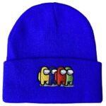 BTC Video Game Among Us Impostor Fashion Trend Classic Winter Warm Knit Hat Beanie Cap for Children Adults Adolescents Cap (Crew, Blue)