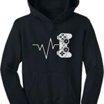 Tstars Video Game Controller Gifts for Gamers Gaming Sweatshirts Hoodies for Kids Medium Black