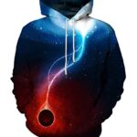 Neemanndy Cool Hoodies for Men Women 3D Blue Red Galaxy Sweatshirts Unisex Space Graphic Pullover Hooded Sweater, Large