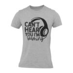 BROOKLYN VERTICAL Can’t Hear You I’m Gaming | Funny Video Gamer Gaming Life Short Sleeve Crew Neck T-Shirt (US, Alpha, XX-Large, Regular, Regular, Grey V2)