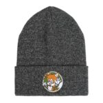 Bioworld Sonic The Hedgehog Embroidered Tails Adult Cuffed Beanie Gray
