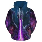 SARA NELL Mens Dragon Hoodie Sweatshirt for Men Boys, Cool Pullover Hooded Sweatshirts for Men, Soft Polyester-Blend Novelty Hoodies, Purple Dragon Breath,Small