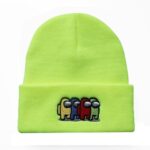 BTC Video Game Among Us Impostor Fashion Trend Classic Winter Warm Knit Hat Beanie Cap for Children Adults Adolescents Cap (Crew, Neon Yellow)