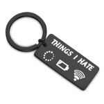 WUSUANED Programmer Gamer Gift Things I Hate Funny Keychain Computer Gamer Jewelry Gift For Developer Video Game Lover (things i hate keychain black)
