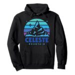 Retro Celeste Vintage Design Mountain Playing Videogames Pullover Hoodie