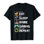 Eat Sleep Anime Gaming Repeat Kawaii Otaku Anime Manga T-Shirt