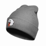 Murextc Cute Spooky Beanie Hats for Men Women Knit Cuffed Beanie Hats Winter Keep Warm Black
