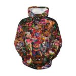 Jaqqiyoz Cartoon Bear Hoodie 3D Printed Horror Bear Game Pattern Pullover Sweatshirt Sports Tops With Pocket K3-L