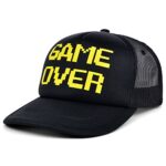 Lids Game Over Pop Culture Foam Trucker Adjustable Snapback Cap Black/Yellow