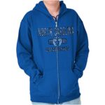 Brisco Brands North Carolina Footprint Stencil Cool Zip Up Hoodie Mens Womens Royal