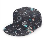 Space Galaxy Constellation Snapback Hat Hip Hop Baseball Cap Flat Bill Brim Adjustable Trucker Hat for Men Women