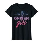 Gamer Girl Heartbeat Gaming Women Girls Kids Teens Youth T-Shirt