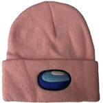 BTC Video Game Among Us Impostor Fashion Trend Classic Winter Warm Knit Hat Beanie Cap for Children Adults Adolescents Cap (Visor, Pink)