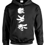 The Goozler ROCK PAPER SCISSORS – mickey hands funny Pullover Hoodie, XL, Black