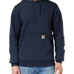 CarharttmensLoose Fit Midweight Logo Sleeve Graphic SweatshirtNew NavyX-Large