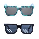kilofly 2pc 8-Bit Pixel UV Protect Gamer Sunglasses Adult Kids Party Favors