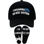 Novelty Gamer Socks Beanie Winter Hat Baseball Cap, Funny Gamer Gifts Stocking Stuffers for Teens Boys Men Teenagers Dad Men Black
