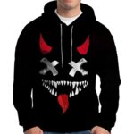 Mingyuezai Men’s Novelty skull Hoodie Long Sleeves 3D Funny Graphic Print Sweatshirt Pullover hoodies(WSM02349GC,XL)