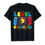Level 9 Unlocked Gamer 9th Birthday Gift Video Game Boys T-Shirt