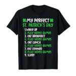 Perfect St Patricks Day Play Video Games Gamer Men Boys Kids T-Shirt