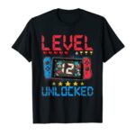 Level 12 Unlocked Video Gamer 12th Birthday Gift 12 Year Old T-Shirt