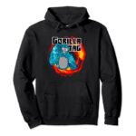 For kids Meme gorilla shirt Monke Tag VR Game shoot fire Pullover Hoodie