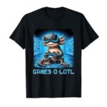Games-O-Lotl Axolotl Playing Console Video Games Axolotl T-Shirt