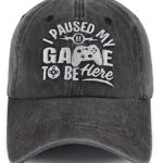 Gaming Hats for Men Women, Funny Video Game Party Decorations Stuff, Birthday Gamer Gifts for Gamers Boys Son Grandson Boyfriend, Adjustable Washed Cotton I Paused…