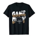 Leopard Women Print Mom Basketball Game Day T-Shirt