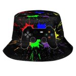 Game Joystick Splash Fun Gamer Bucket Hat Sun Beach Packable Fisherman Cap for Women Men Summer Outdoor Hiking