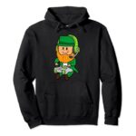 St Patricks Day Gamer Leprechaun Saint Paddys Boys Kids Men Pullover Hoodie