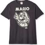 Nintendo Men’s So Mario T-Shirt, Large, Charcoal