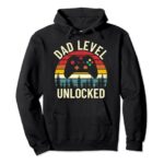 vintage dad leveling unlocked funny gamer new daddy father Pullover Hoodie