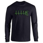 Pop Threads Gamer Heartbeat XB Video Game Controller Gift Long Sleeve Tee T-Shirt Black L