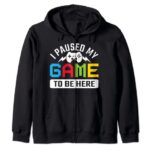 I Paused My Game To Be Here You’re Welcome Retro Gamer Gift Zip Hoodie