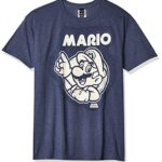 Nintendo Men’s Mario T-Shirt, Small, Navy Heather