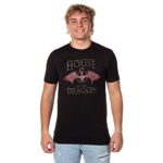 Game of Thrones Mens’ House of The Dragon Original Series Logo T-Shirt, L Black