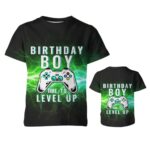 Kids Birthday Boy T-Shirt, Boys Birthday Gifts, Boys Girls 3D Novelty Graphic Crewneck Short Sleeves Shirt, Youth Elastic Tees for 6-16 Years (Game Birthday Boy)