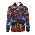 Chuangyitongxun Custom Five Horror Nights Video At Game Freddy’S Novelty Zipper Hooded Sweater Casual Warm Jackets Sports Hoodies Sweatshirts 7-8 Years