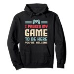 I Paused My Game To Be Here You’re Welcome Retro Gamer Pullover Hoodie
