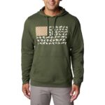 Columbia Men’s PHG Game Flag II Hoodie, Surplus Green/Sahara Duck Flag, Small