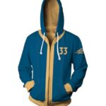 Mukola Unisex Men Women Vault 33 Novelty Hoodie 3D Print Zip Up Sweatshirts Hoodie Cosplay Costume Blue