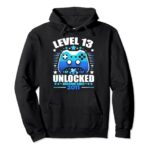Gamer Level 13 Unlocked Awesome Since 2011 Birthday Gaming Pullover Hoodie